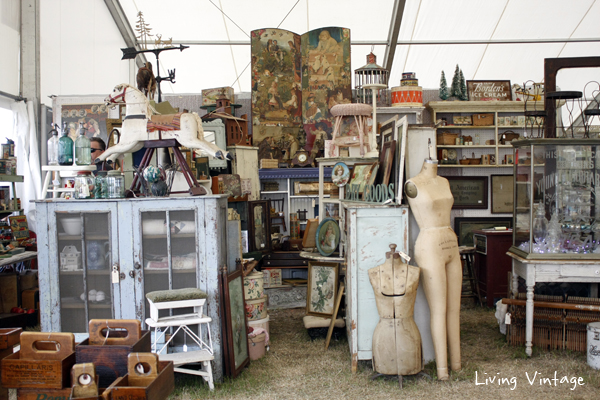 Two Sisters Antiques booth at Marburger Farm Antique Show