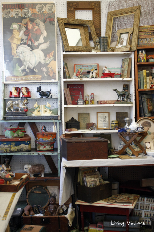 a wide shot of Two Sisters Antiques booth