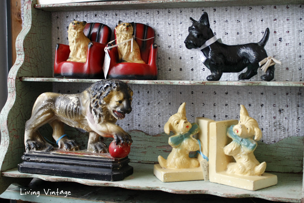 I spotted animal figurines and bookends in Two Sisters booth.