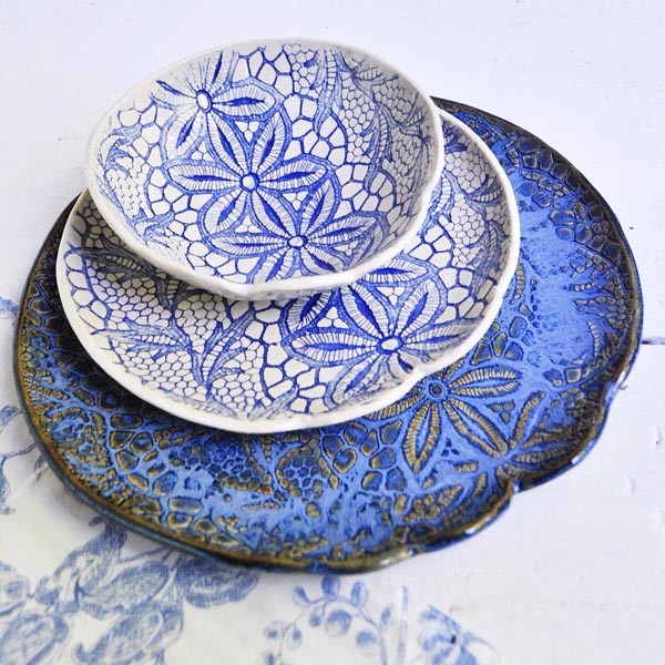 pretty pottery that pays homage to vintage crochet and embroidered handcrafted lace- one of 8 picks for this week's Friday Favorites