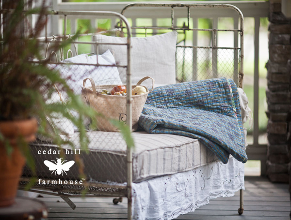 LOVE this old crib turned into wonderful porch seating - one of 8 picks for this week's Friday Favorites