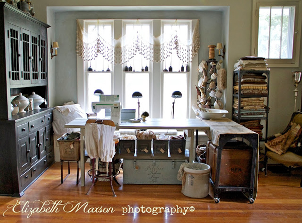 There is so much to love about Elizabeth's gorgeous sewing room! - one of 8 picks for this week's Friday Favorites