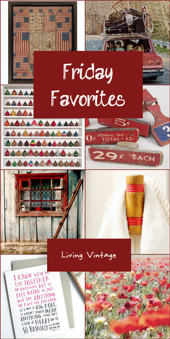 Friday Favorites in bold, happy red
