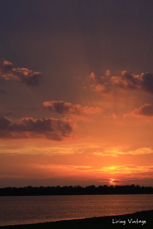 a vivid orange sunset