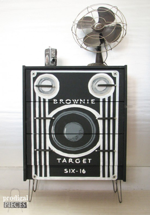 a fabulous dresser painted to look like an old Brownie camera - one of 8 picks for this week's Friday Favorites