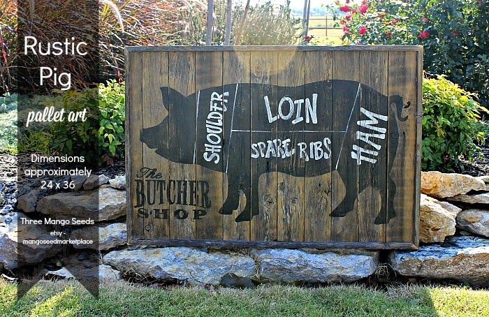 very cool butcher shop art made with reclaimed wood - one of 8 picks for this week's Friday Favorites