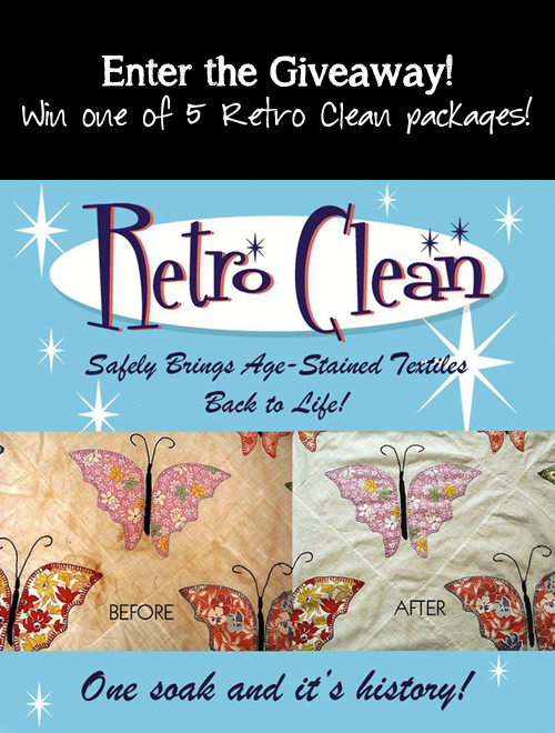 Retro Clean is the amazing vintage linen cleaner I use. Hop on over to see the "before" and "after" photos and enter our giveaway!