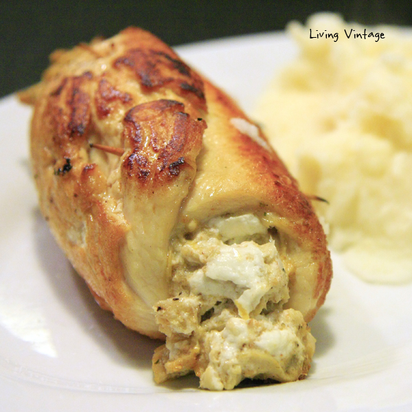 Chicken Breasts Stuffed with Artichokes, Lemon, and Goat Cheese | Living Vintage