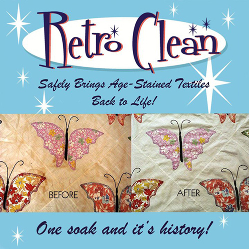 Retro Clean is the vintage linen cleaner I use. It's amazing. Click through to see my "before" and "after" pictures.