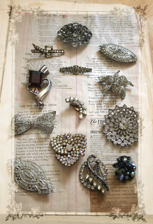 a beautiful collection of vintage brooches - one of 8 picks for this week's Friday Favorites