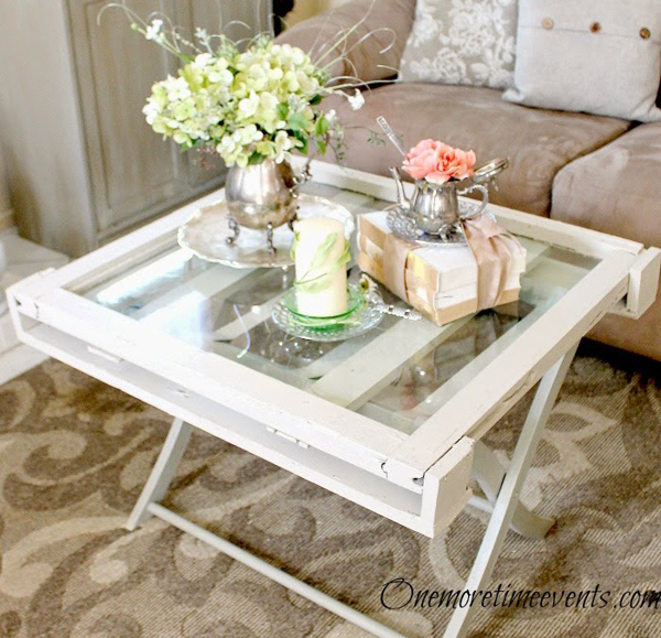 a pretty coffee table created using an old window! - one of 8 picks for this week's Friday Favorites