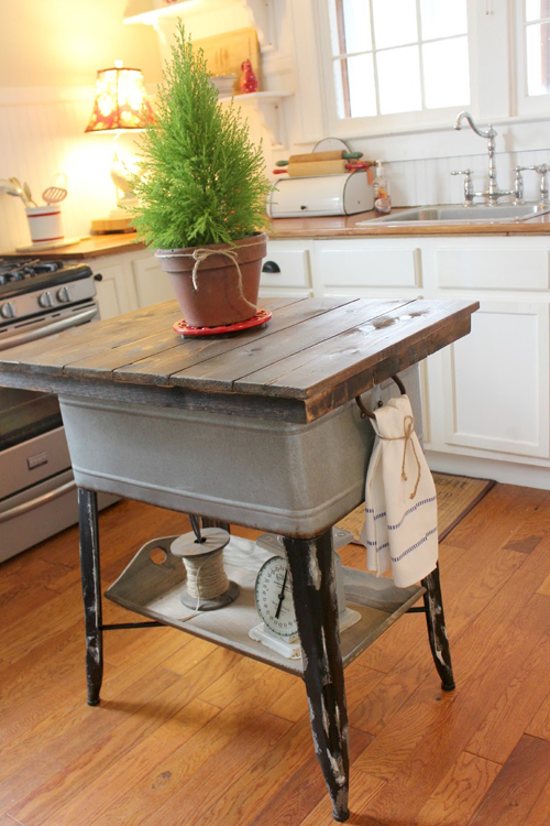 an ingenious kitchen island, made using an old laundry tub -- one of 8 picks for this week's Friday Favorites
