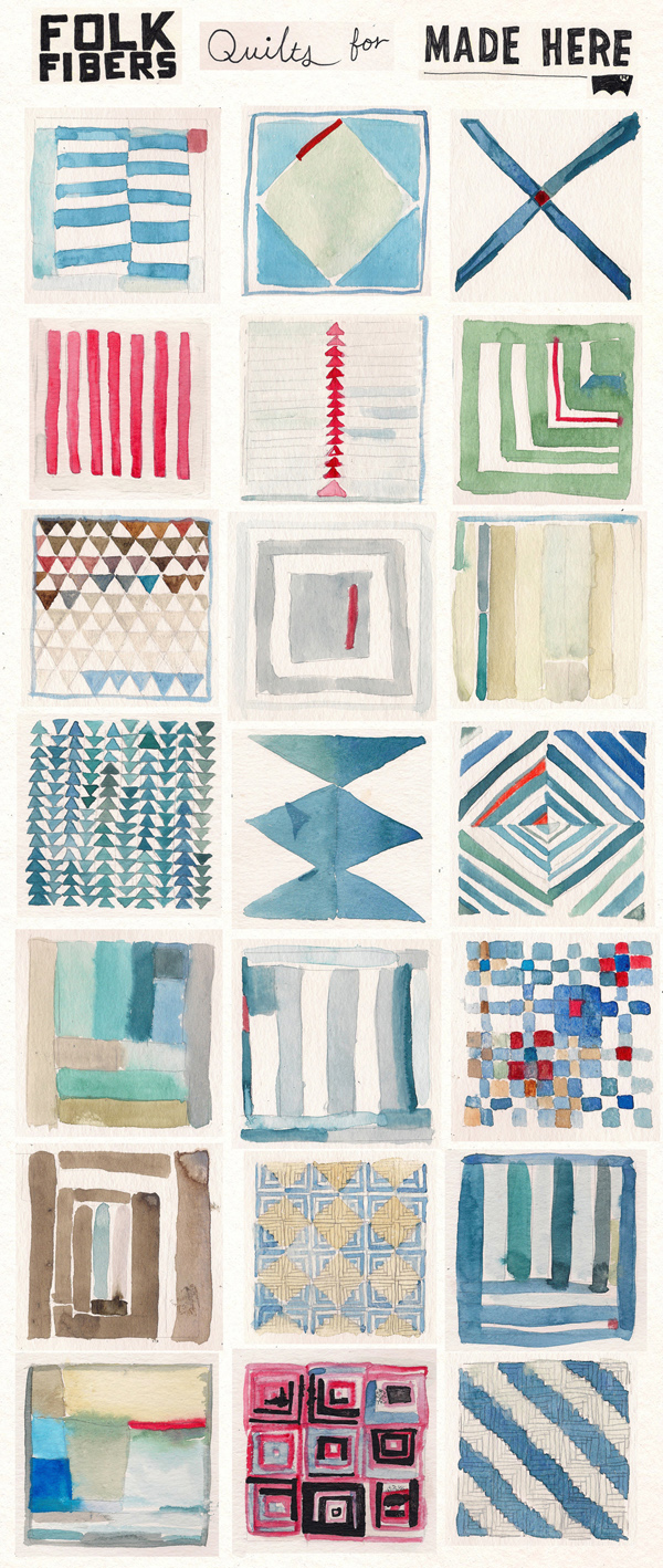 fabulous quilt illustrations in watercolor - one of 8 picks for this week's Friday Favorites