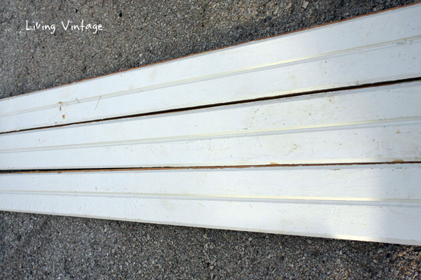 FOR SALE:  275 square feet of off-white V-groove boards.   So pretty on a wall or ceiling!