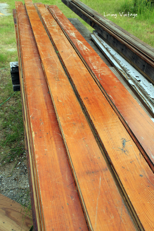 380 square feet of quarter-sawn longleaf pine flooring for sale!