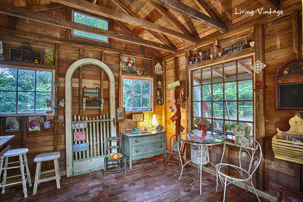 Jenny's adorably decorated garden shed | Living Vintage