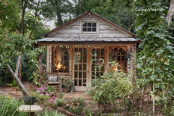 Jenny's adorable potting shed made with reclaimed building materials | Living Vintage