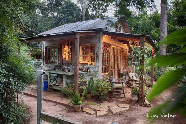 Jenny's adorable shed made with reclaimed building materials | Living Vintage