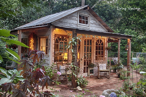 Jenny's "she shed" made with reclaimed building materials | Living Vintage