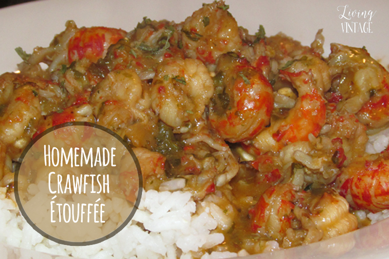 Homemade Crawfish Etouffee - See the recipe at Living Vintage