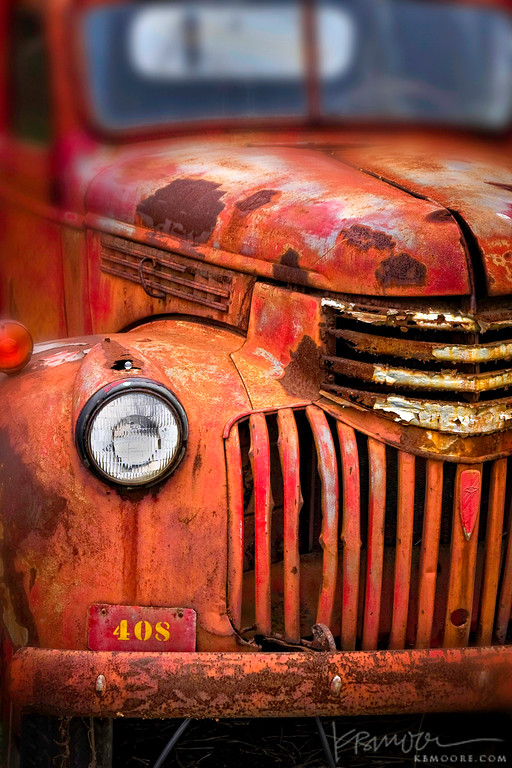 a fabulous image of a rusty red truck -- one of 8 picks for this week's Friday Favorites