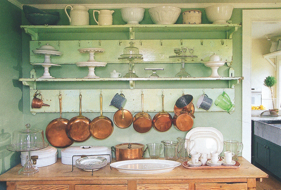 open shelving in my favorite color of green