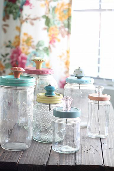 functional and pretty storage made with jars and cabinet knobs -- 1 of 8 picks for this week's Friday Favorites