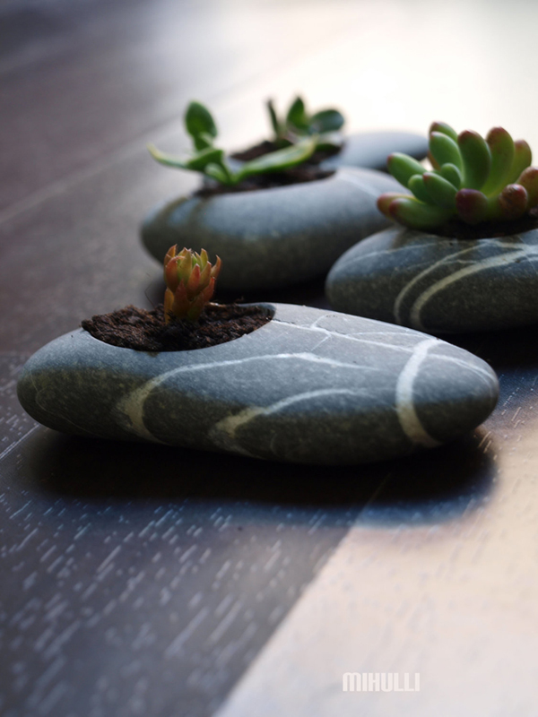 beautiful miniature planters - one of my 12 picks for Rock. Paper. Scissors