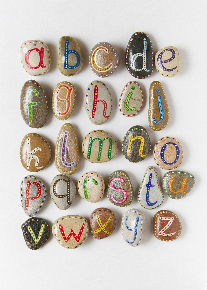 fun alphabet pebbles for kids (or adults) - one of my 12 picks for Rock. Paper. Scissors