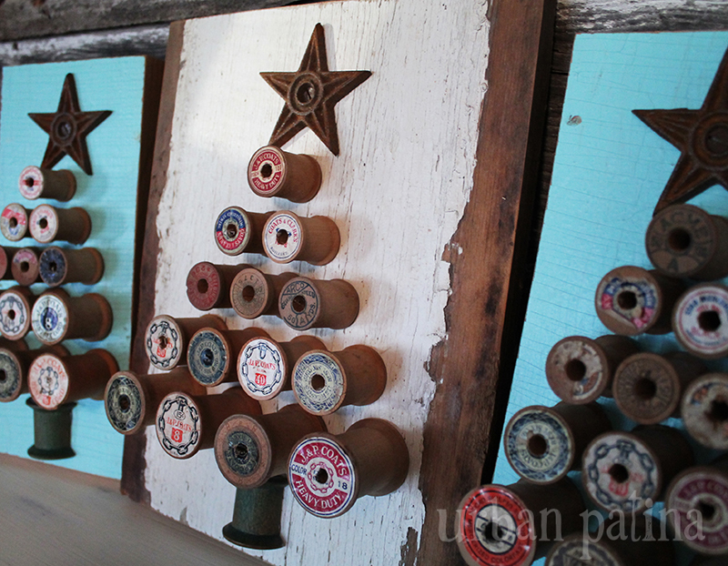 a fabulous and inexpensive way to upcycle wooden spools and decorate for Christmas - one of 8 picks for this week's Friday Favorites