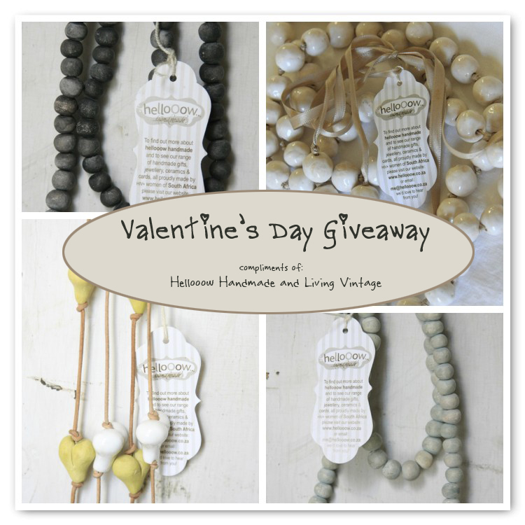It's a Happy Valentine's Giveaway, from Helloooow Handmade and Living Vintage