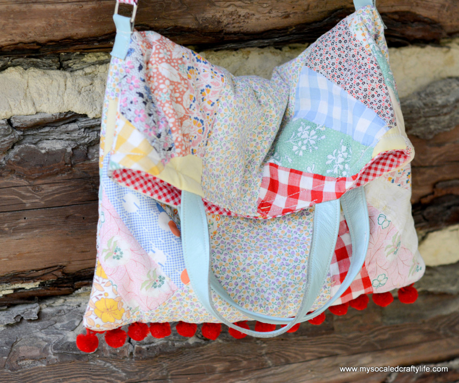 a very cute bag made with an old, shabby quilt (with a tutorial) - one of 8 picks for this week's Friday Favorites