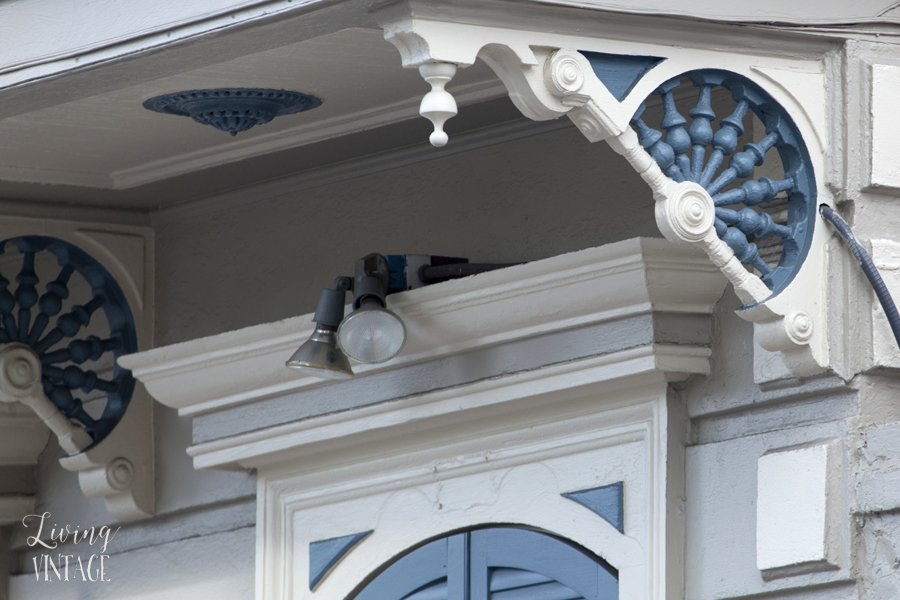 some of the beautiful corbels we spotted in New Orleans - hop over to Living Vintage to see more!