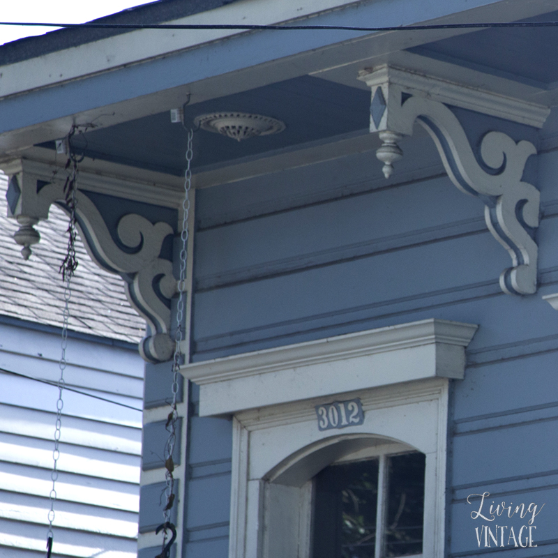 some of the beautiful corbels we spotted in New Orleans - hop over to Living Vintage to see more!