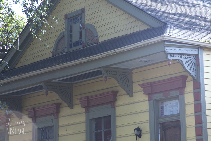 some of the beautiful corbels we spotted in New Orleans - hop over to Living Vintage to see more!