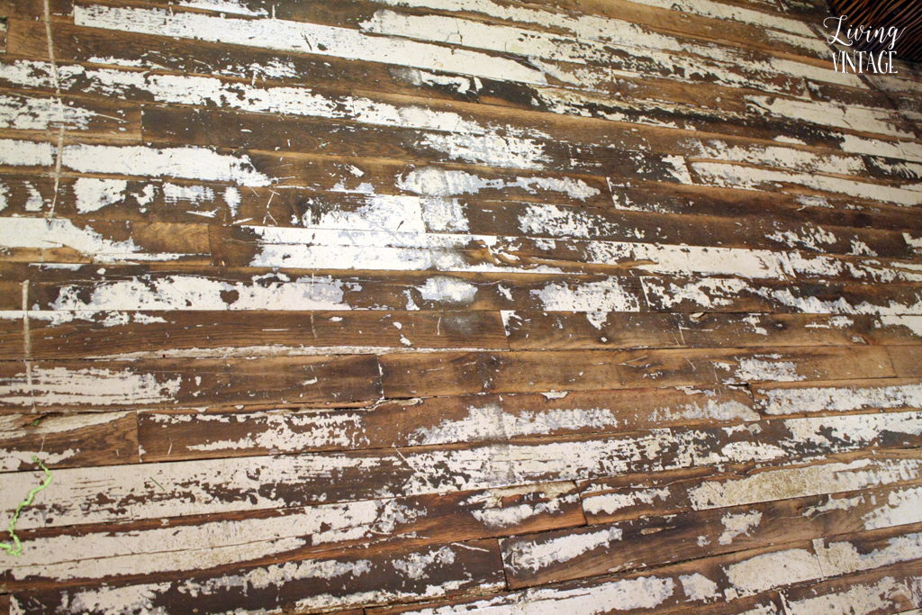 an old, painted floor at an eatery in Frankston, TX