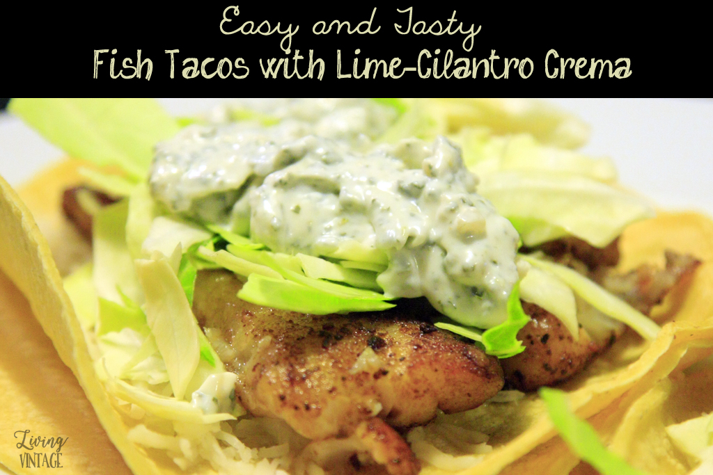 Fish Tacos with Lime-Cilantro Crema