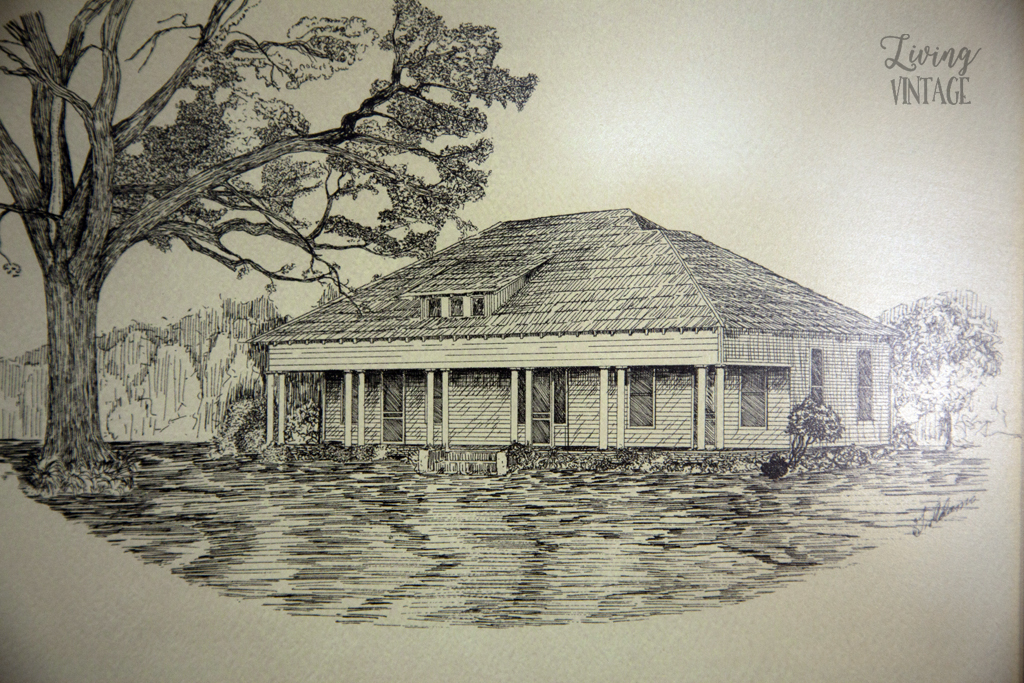 an illustration of an old house in Cherokee County, Texas