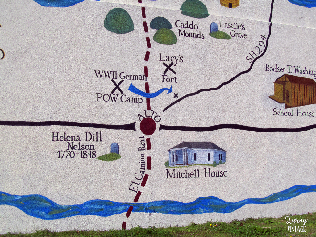 our home (the Mitchell house) is shown on the town mural