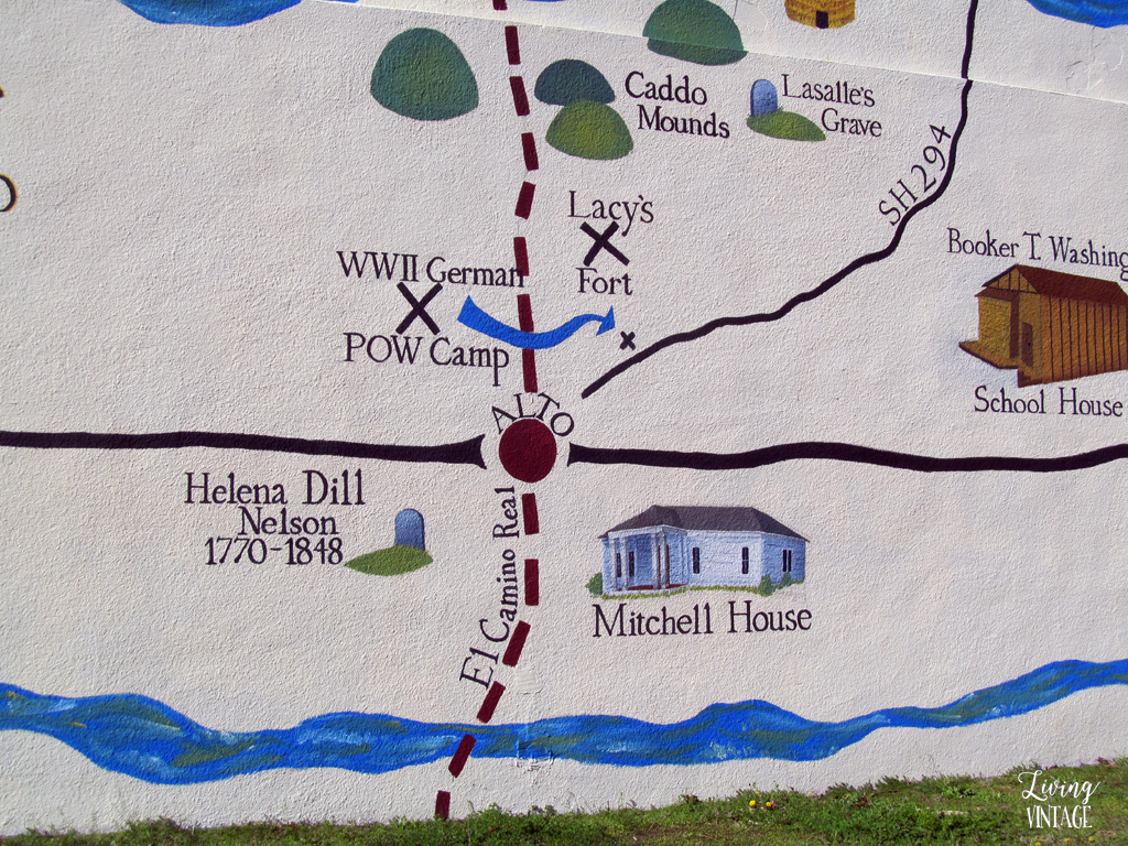 our home (the Mitchell house) is shown on the town mural