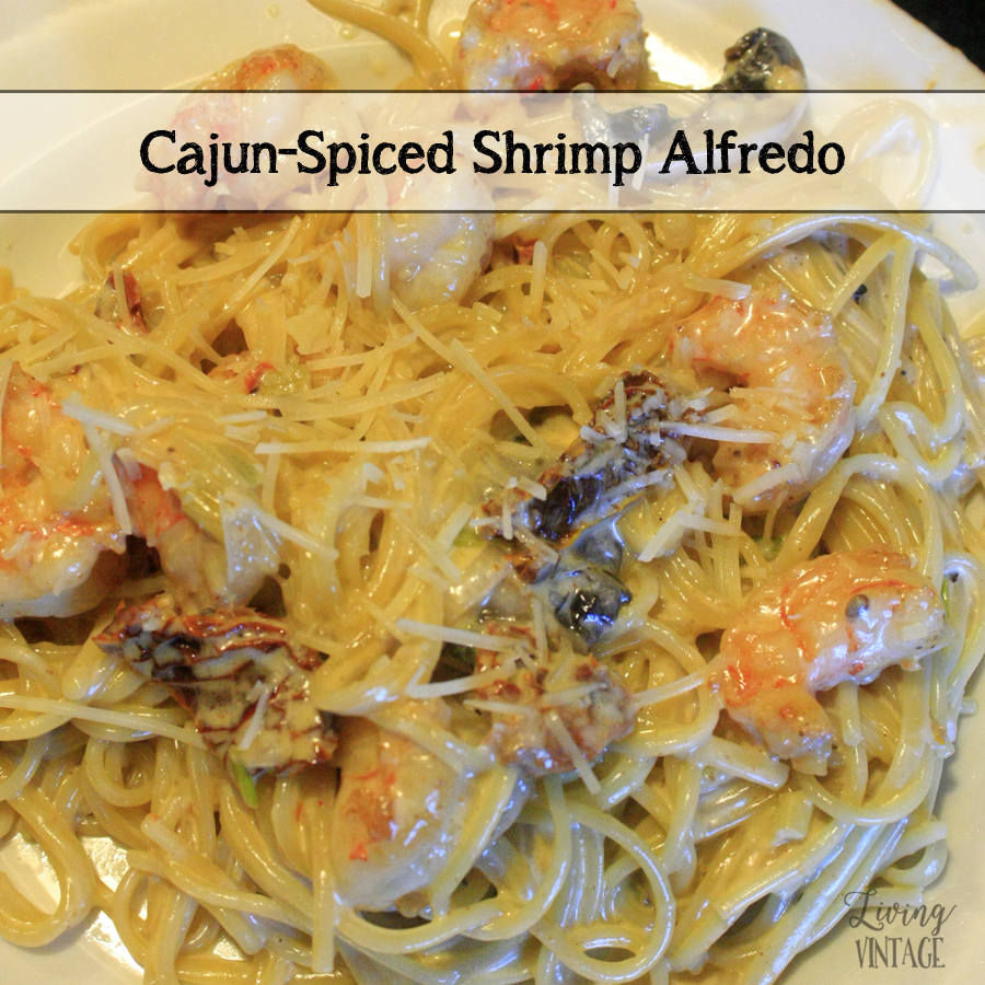 This shrimp alfredo recipe has just a little kick and it's so easy and delicious! 