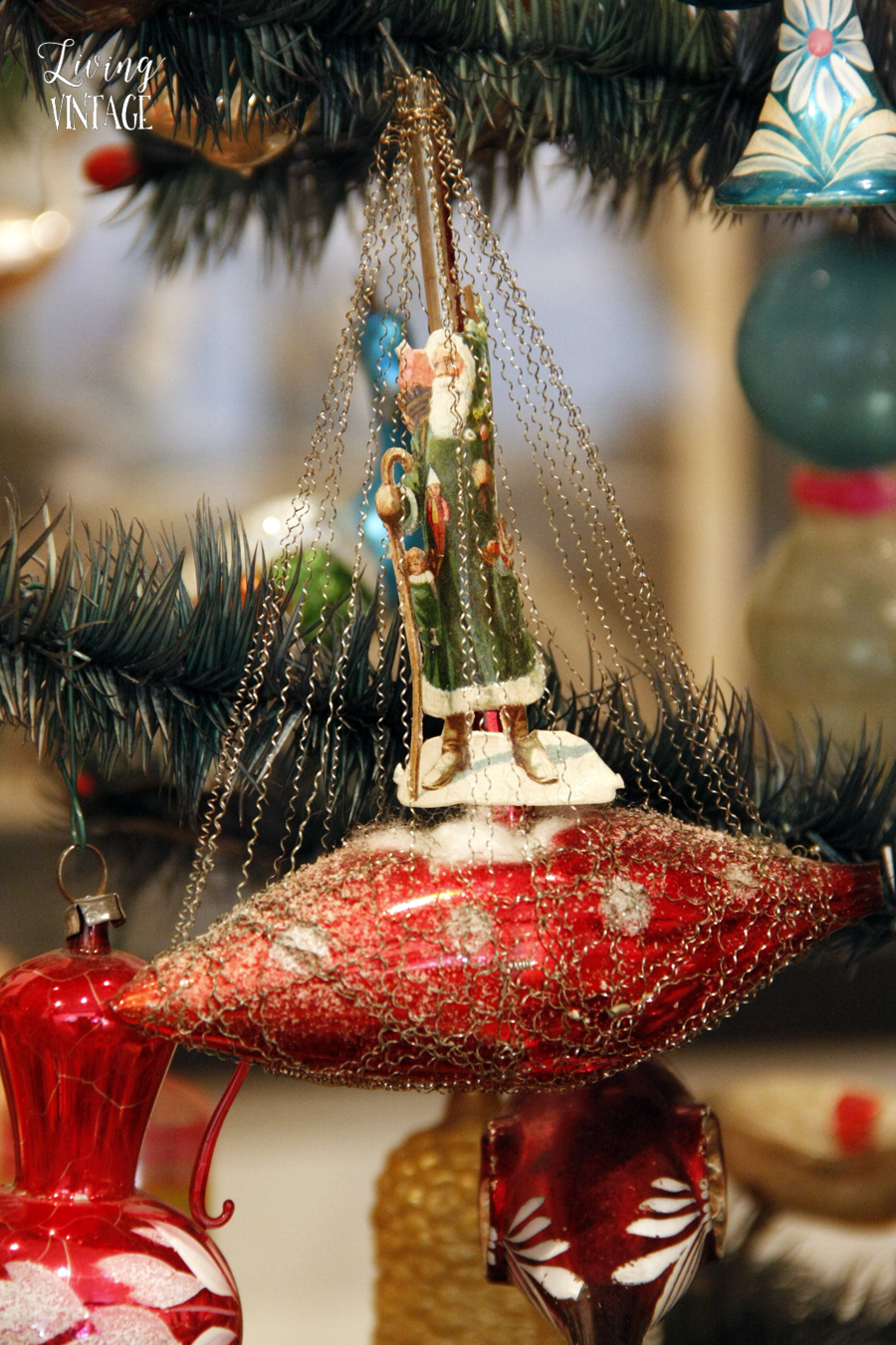 a fragile and beautiful santa ornament